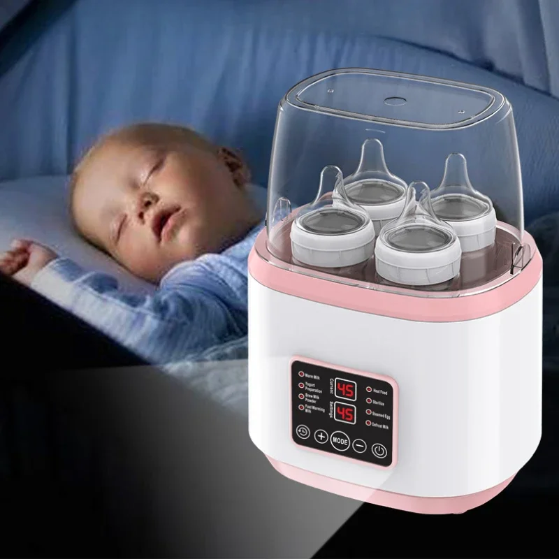 Aquecedor de leite multifuncional para bebês, esterilizador de mamadeiras, aquecedor de leite com display de temperatura, aquecedor de leite quente conveniente para bebês