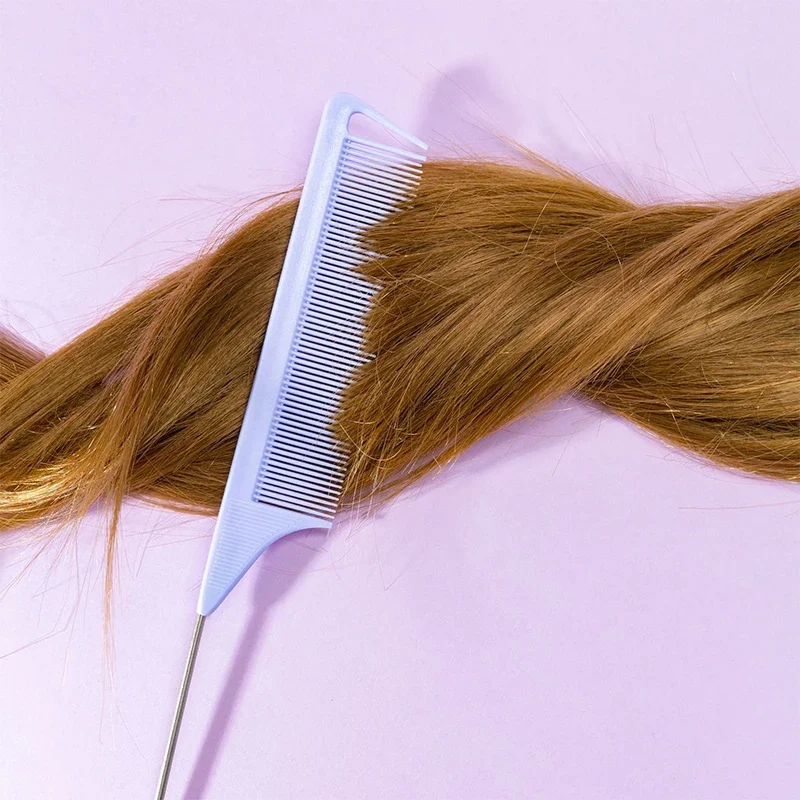 Pro cola puntiaguda salón de peluquería peinado peine antiestático cepillo de pelo aguja de acero Pin peines de cola de rata accesorios de peluquero