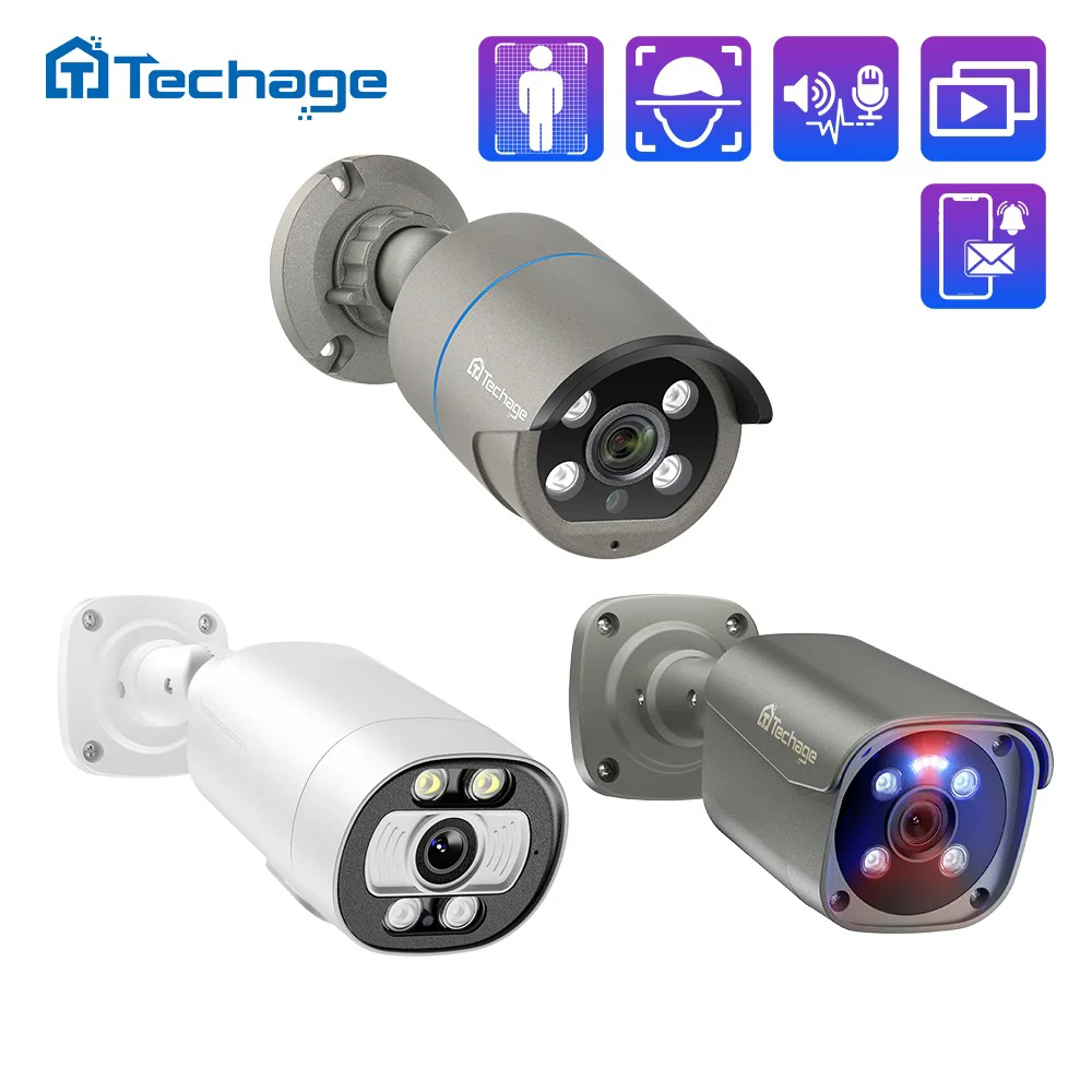 8MP 5MP 4K POE IP камера 2-сторонняя аудио система обнаружения людей металлическая охранная камера для системы видеонаблюд