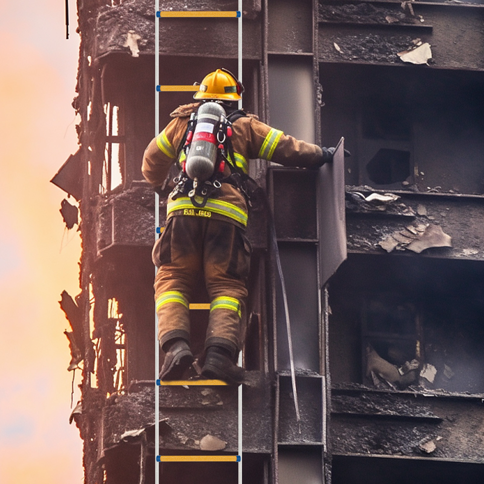 12 m lange Seilleiter, Rettungsleiter, Seilleiter, vielseitig einsetzbar, tragbar und wiederverwendbar, Feuerleiter für Feuerrettung, Luftarbeiten