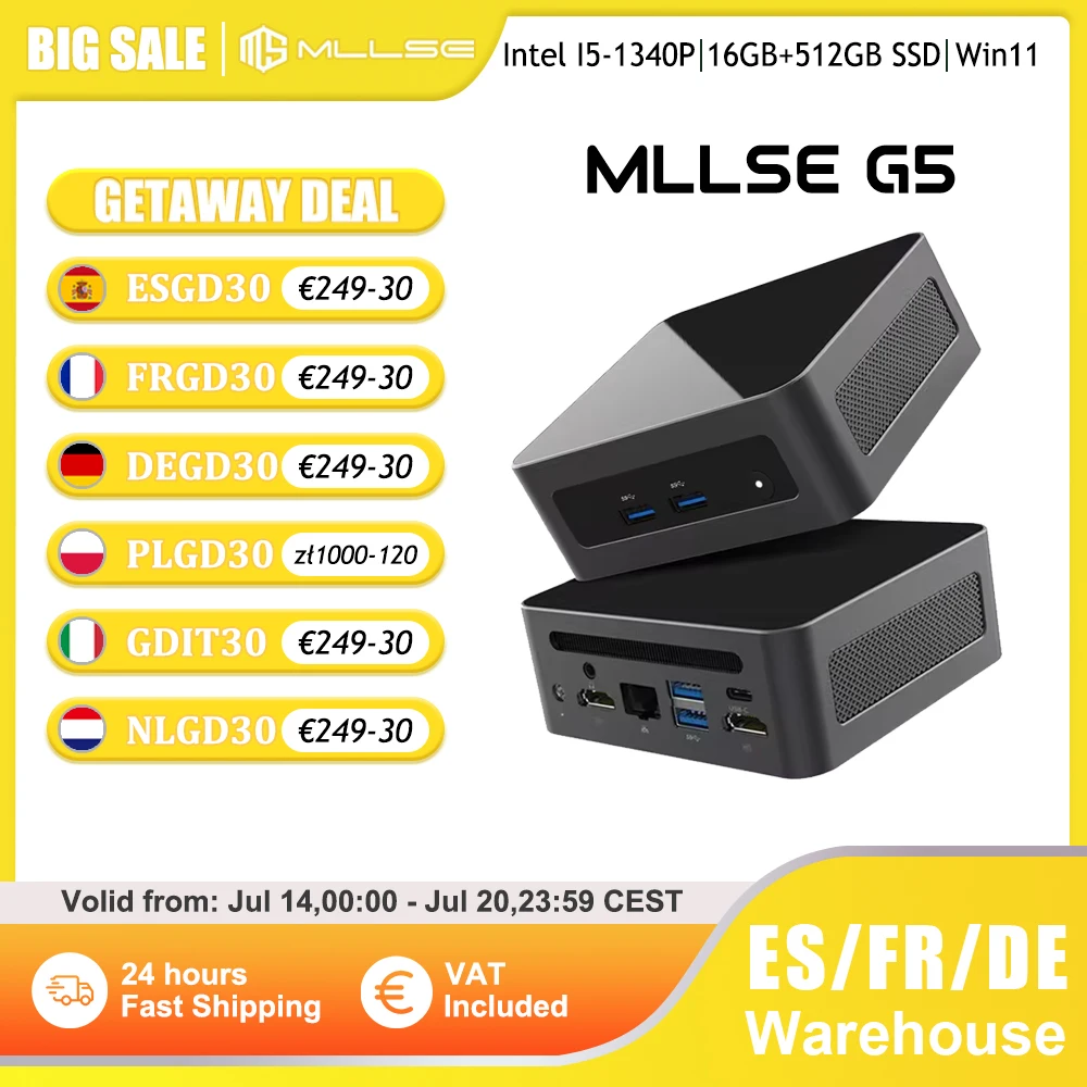G5 Mini-PC Intel i5 1340P Windows 11 Pro Intel 12. DDR4 16 GB RAM 512 GB ROM WiFi 6 BT5.2 Desktop-Computer Mini-PC Arbeit