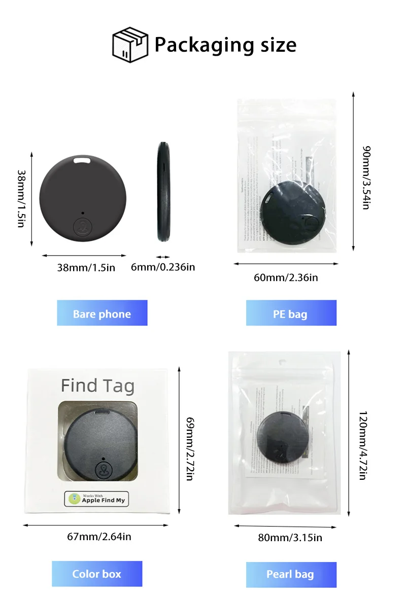 Xiaomi Apple Find My GPS Tracker Tag Global Locator Smart Tracker для устройств Apple CR2032 Батарея Anti-Loss для багажа Автомобиль для домашних животных