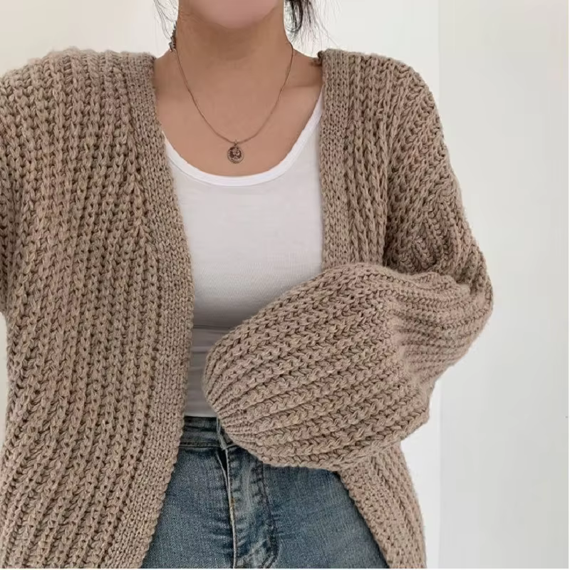 Feminino y2k vintage harajuku lanterna manga cardigan camisola casual coreano outono streetwear topos casaco chique vento preguiçoso camisola