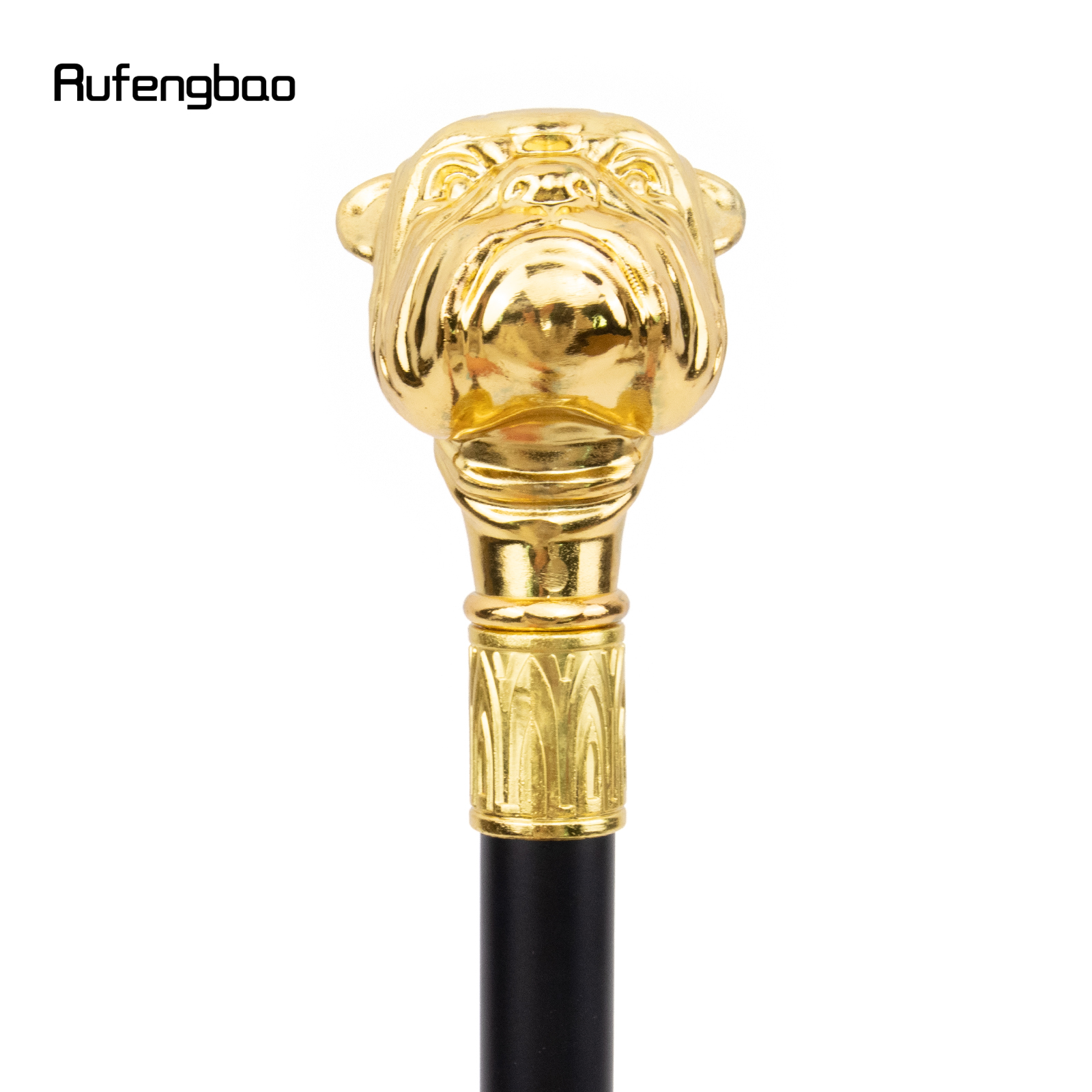 Vara de Luxo com Prato Escondido, Prato de Bastão de Cachorro, Coroa de Cosplay, Moda Autodefesa, Cão Dourado, 93cm