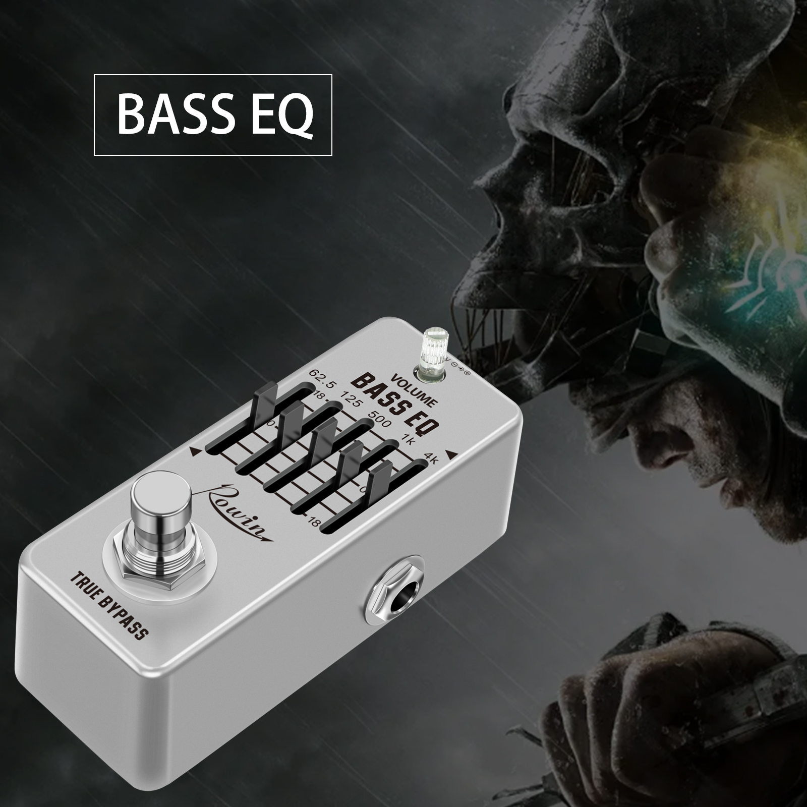 Rowin Bass EQ 페달, 5밴드 EQ 페달 일렉트릭 베이스 이퀄라이저는 베이스 트루 바이패스를 위한 각 밴드 EQ 시커에 대해 ±18dB를 제공합니다.