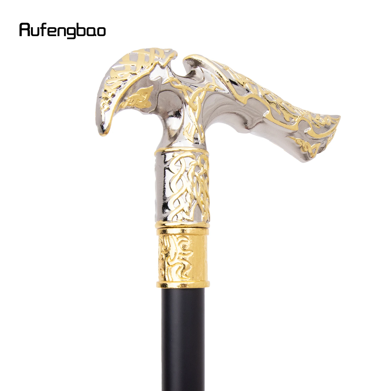 Bastón con forma de flor curvada de lujo, color blanco dorado, con placa oculta, bastón de moda de autodefensa, bastón para Cosplay de 92cm