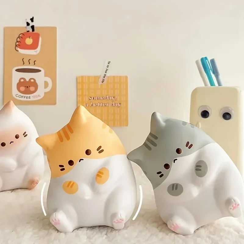1pc adorável gato dos desenhos animados brinquedos de apertar para crianças adulto macio pitada pu bolas de recuperação lenta pop brinquedos de halloween presentes de natal