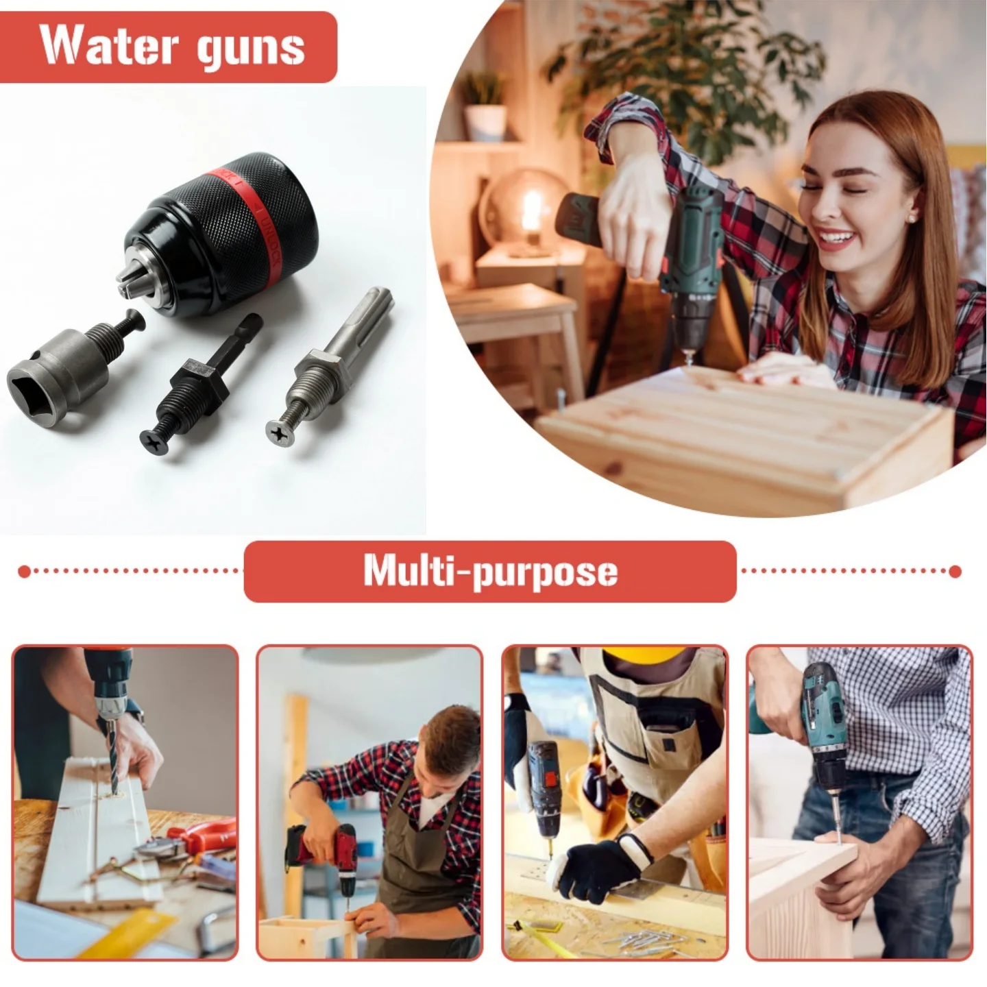 Professionale in metallo resistente 1/2-20UNF 1.5-13mm mandrino autoserrante codolo esagonale/SDS/presa quadrata femmina adattatore strumenti hardware