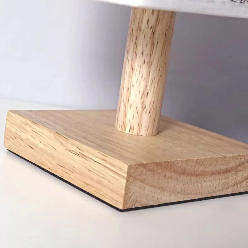 Lampade da tavolo con decorazione a LED Semplice presa dimmerabile Luce notturna Paralume in tessuto Camera da letto quadrata Luci da scrivania da comodino in stile cinese