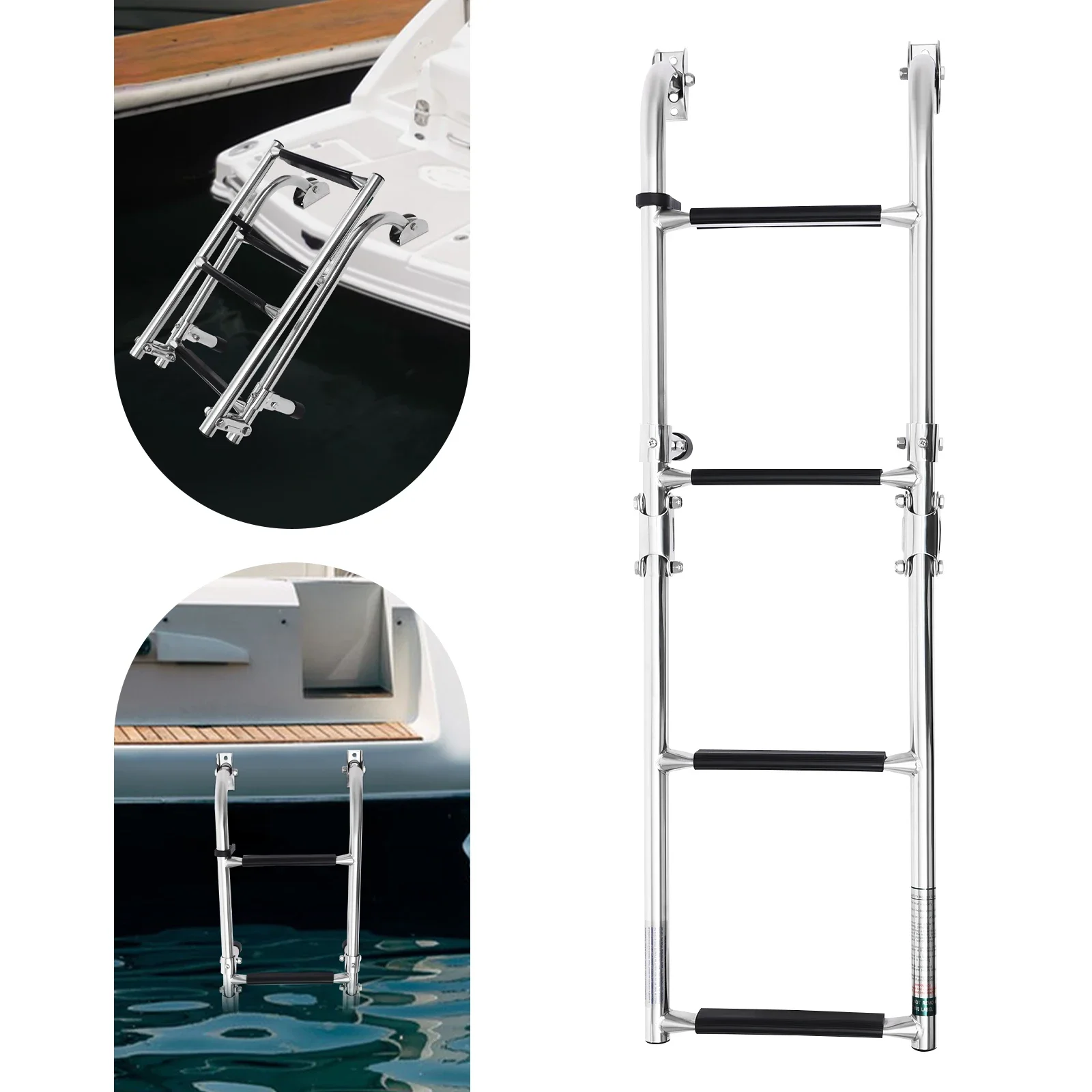 Scaletta pieghevole portatile in acciaio inossidabile 2+2 Scaletta per barche per yacht Barche da pesca