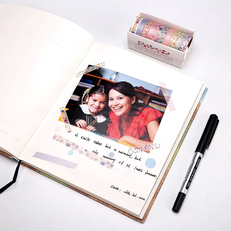 10 ชิ้น/กล่องทองฟอยล์ Washi เทป Kawaii Scrapbooking สมุดบันทึกสติกเกอร์ DIY Masking เทปเกาหลีเครื่องเขียนอุปกรณ์สํานักงาน