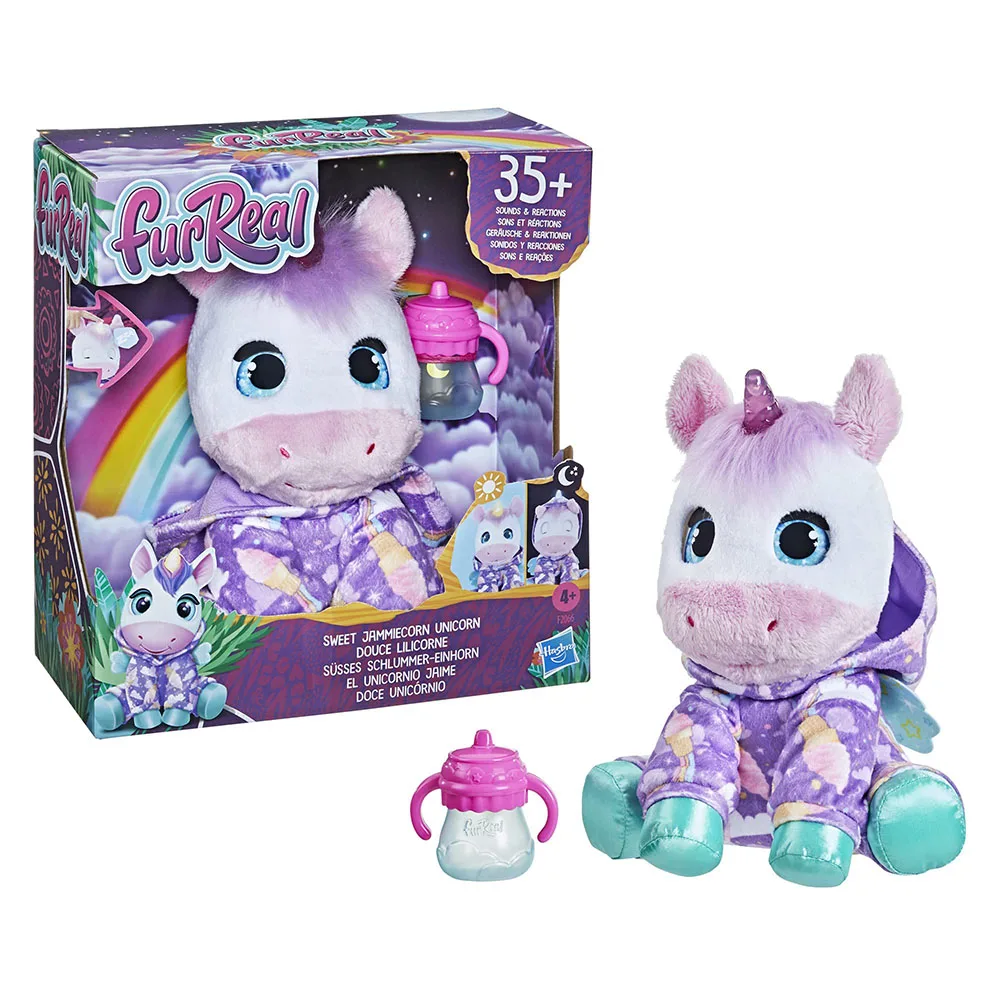 Original FurReal Sweet Jammiecorn Unicorn Interactive Plush Toy Light Up Toy with 30+ Sounds and Reactions Unicorn Soft Cute Toy
