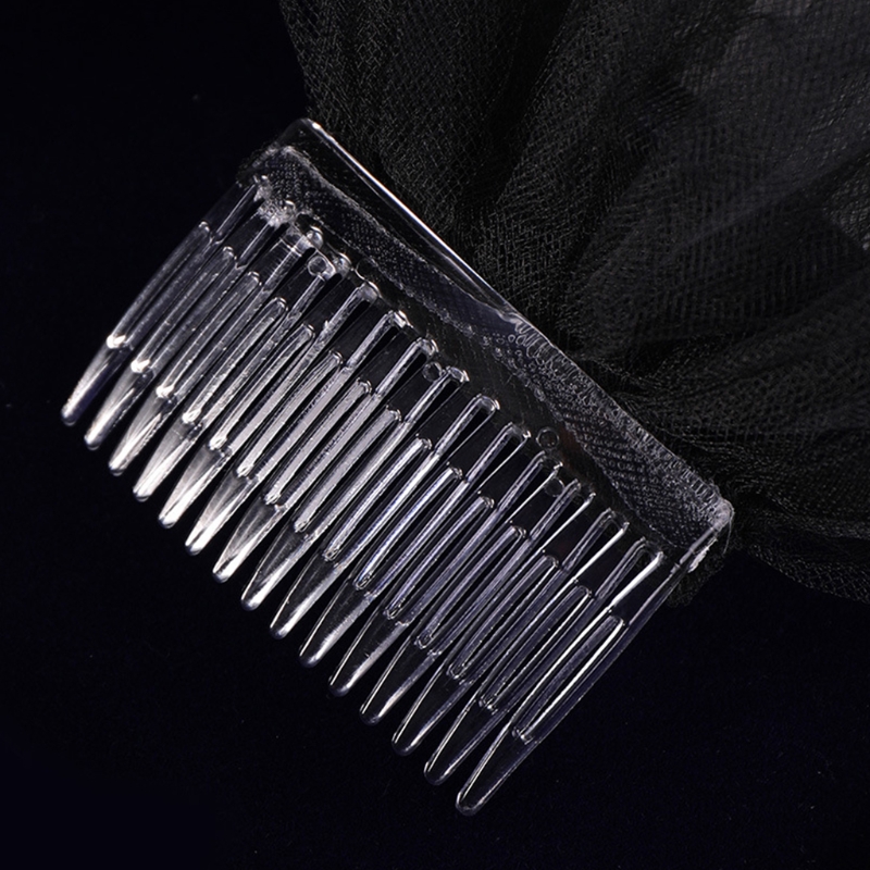 Halloween Black Veil Bridal Lace Tulle Veil Theme Party Performance Headdress Carnival Cosplay Hair Accessories