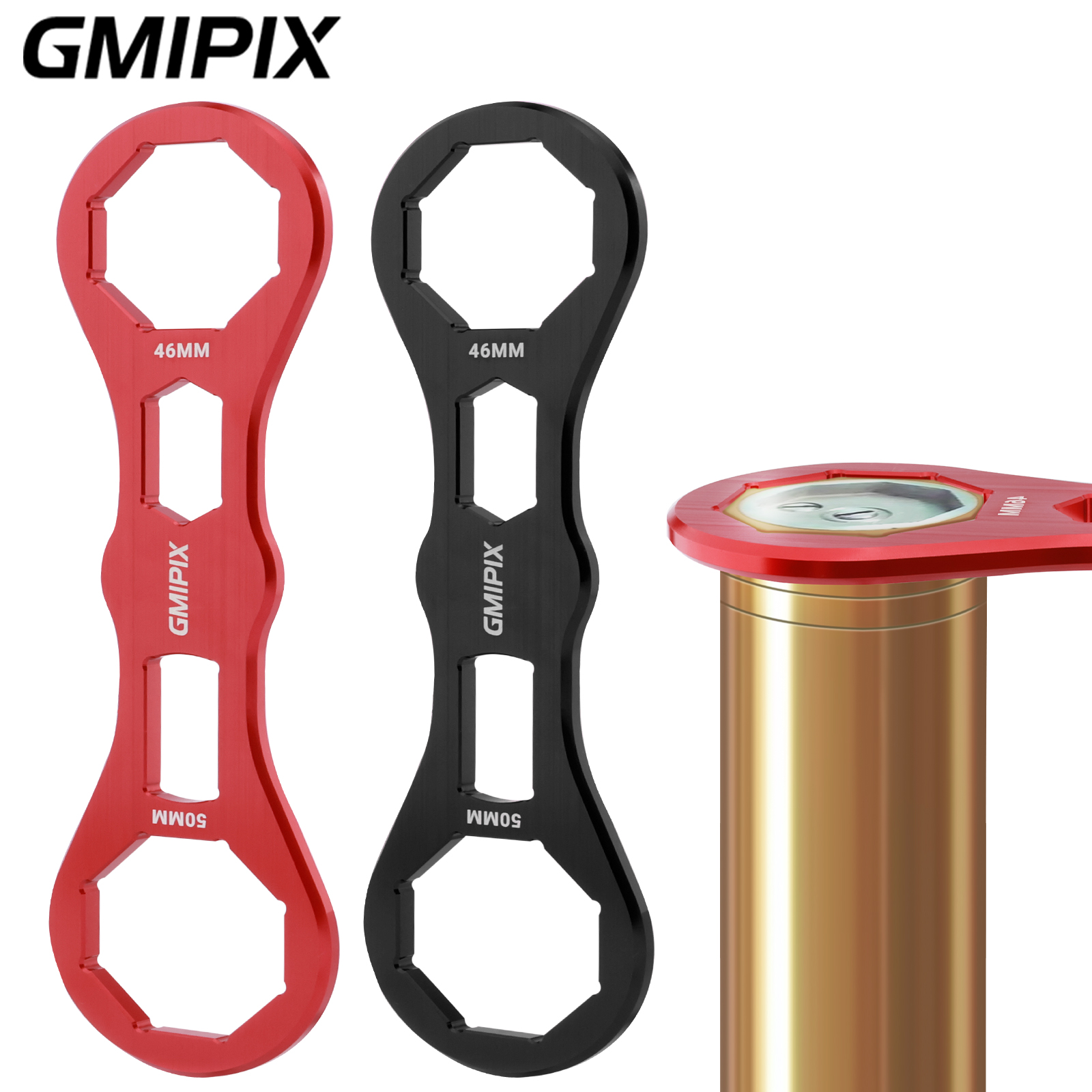 GMIPIX 46 мм 50 мм ключ для крышки вилки мотоцикла, болты для крышки вилки, инструмент для установки и снятия восьмиугольной крышки вилки