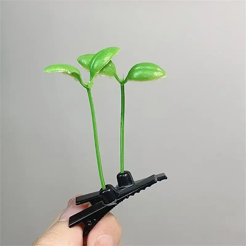 Cute Artifacts Funny Little Bean Sprouts With Grass Growing On Their Heads Sprouting Grass Hair Clips Cute Bean Sprout Clips