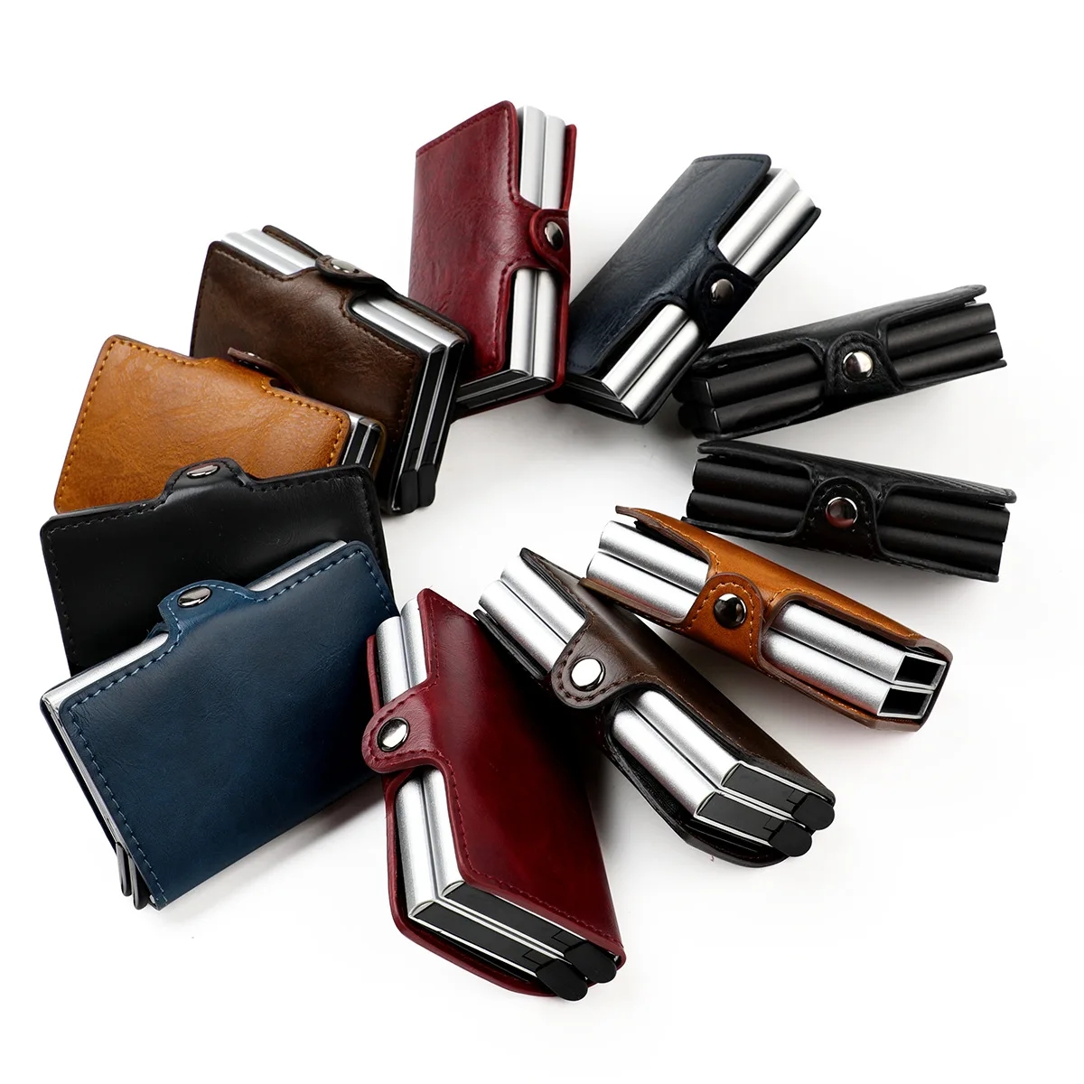 Mens Anti RFID Blocking Magic Wallet Carbon Fiber ID Credit Card Holder Small Smart Wallets Cardholder Case Protective