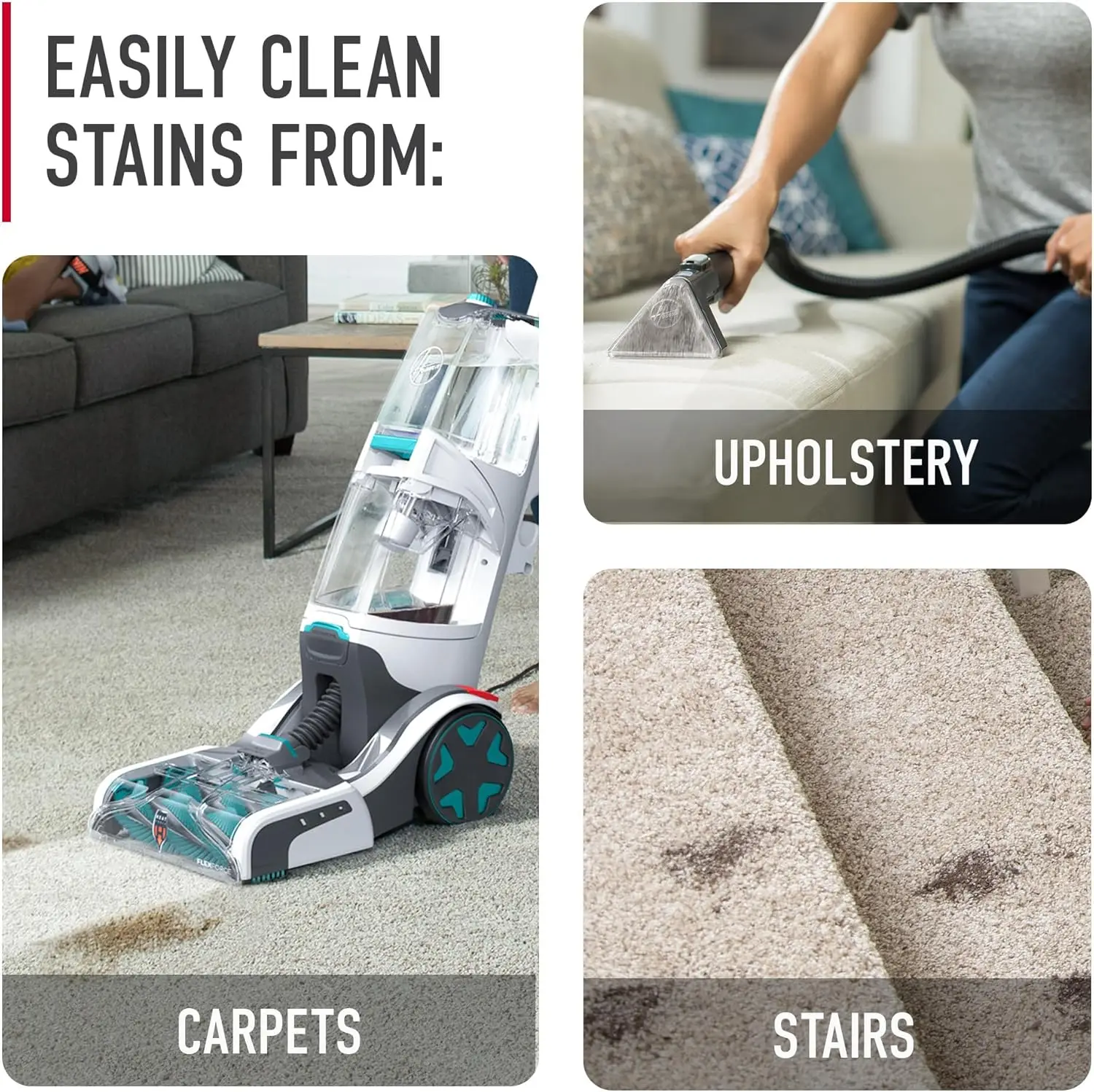 SmartWash+ Automatic Carpet Cleaner Machine, for Carpet and Upholstery