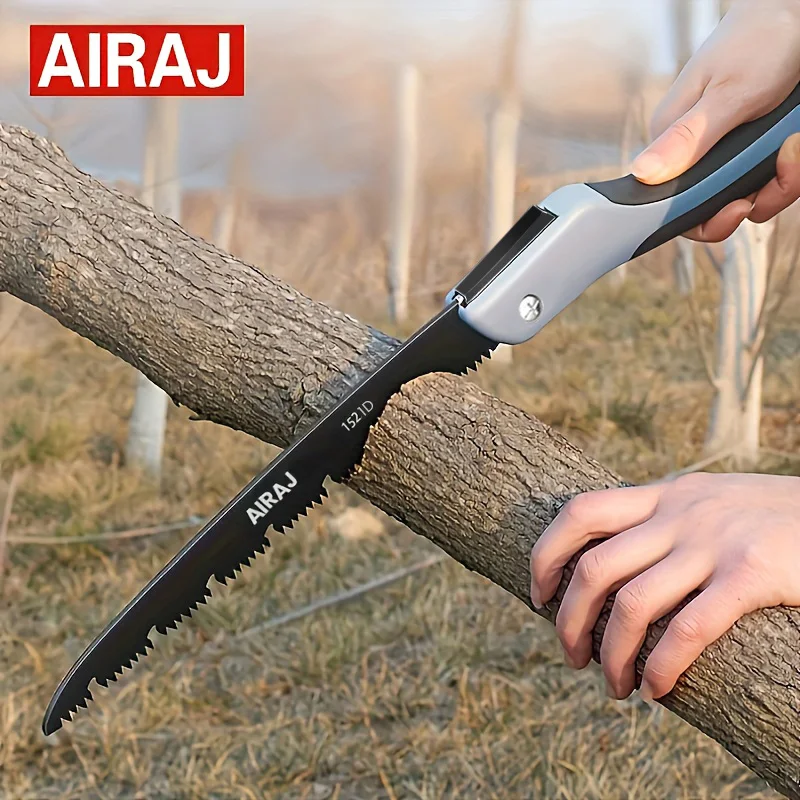 AIRAJ-Sierra plegable para carpintería, sierra para metales plegable, corte multifunción de madera afilada, Camping, jardín, sierra de poda, cuchillo picador de árbol, mano