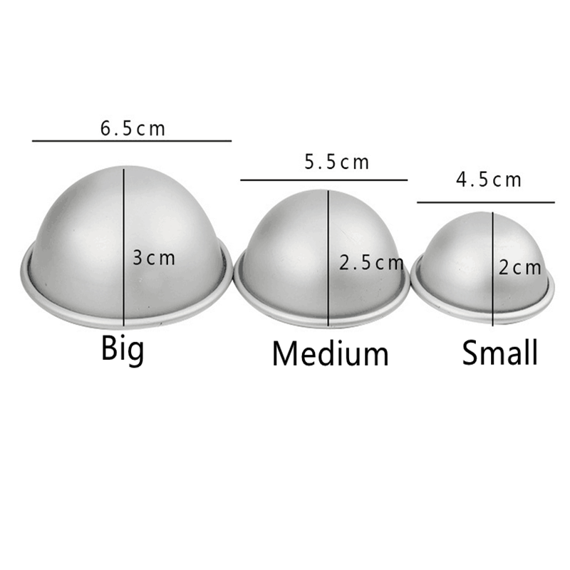 2PCS Runde Aluminium Legierung Bad Bombe Formen DIY Werkzeug Bad Bombe Salz Ball Selbstgemachte Handwerk Geschenke Halbkreis Kugel form