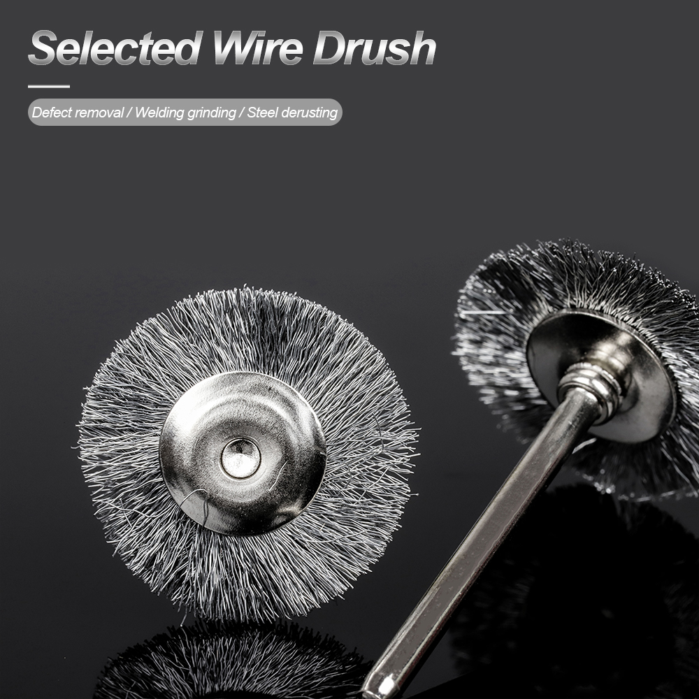 3/10Pcs Steel Wire Brushes Set Polishing Wheels Pen Brushes Kit Dremel Accessories Deburring for Rotary Tool