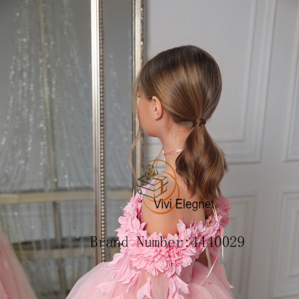 Robes de demoiselle d'honneur à col bateau rose Off initié pour anniversaire, tulle doux, fête de mariage, quoi que ce soit avec la fleur, VV98009