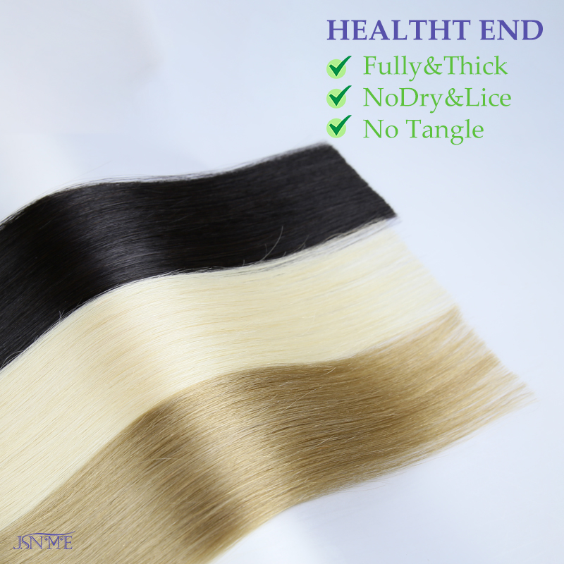 Bande dans l'extension de cheveux 100% vrais cheveux humains bande droite Ins Invisible 613 noir brun blond 2.5 g/pièces 16-24 pouces épaissir les femmes