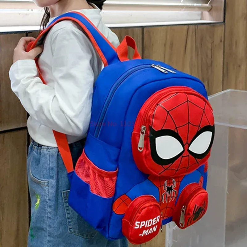 スパイダーマンの学生用バックパック,スーパーヒーローのランドセル,幼稚園の3D漫画ステレオ,子供用トラベルバッグ,ギフト,新しいコレクション2024