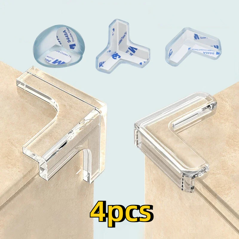 Protector de silicona de seguridad para bebés, cubierta protectora de borde de esquina de la Mesa, protección de enchufe eléctrico, protectores anticolisión para niños, 4 Uds.