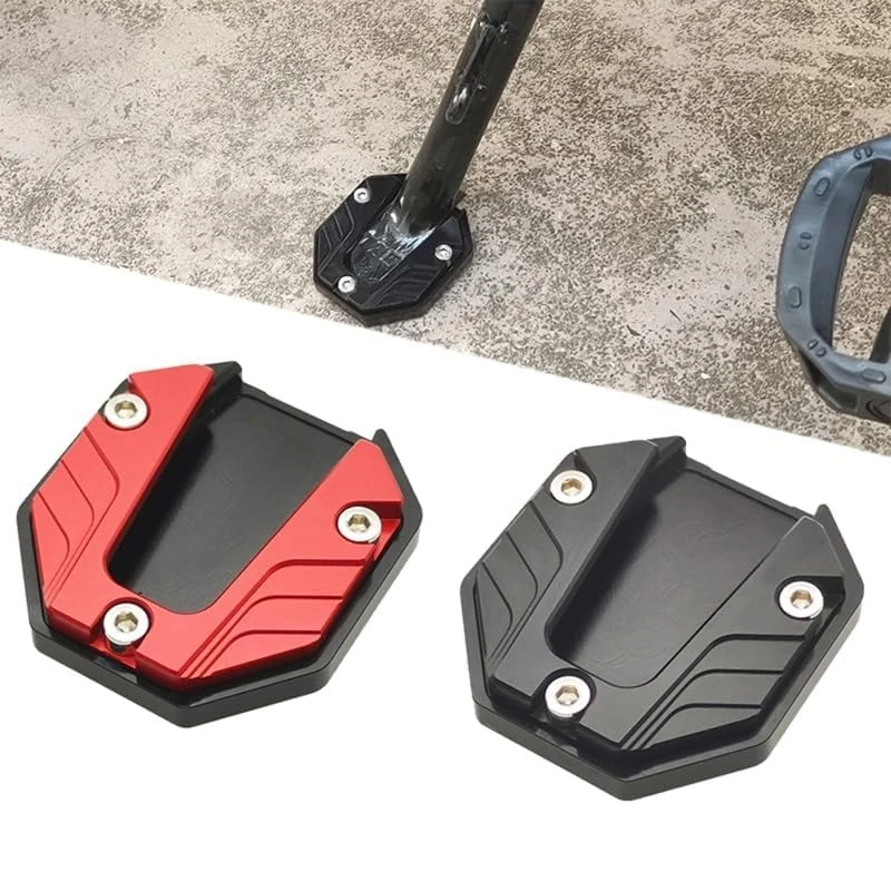 Extensor de pata de cabra Universal para motocicleta, soporte lateral de pie, almohadilla de extensión, placa de soporte, Base agrandada antideslizante