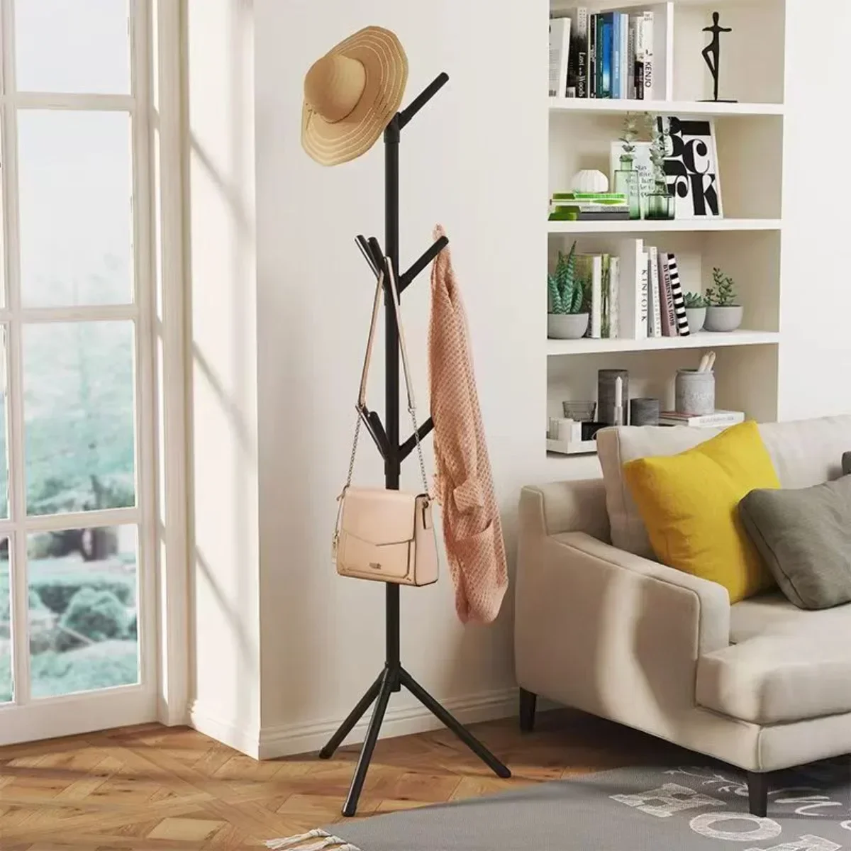 Appendiabiti e cappelli da pavimento al pavimento Camera da letto Appendiabiti Camera da letto Portaoggetti verticale a forma di ramo di un albero Cappello Sciarpa Borsa portaoggetti Hange