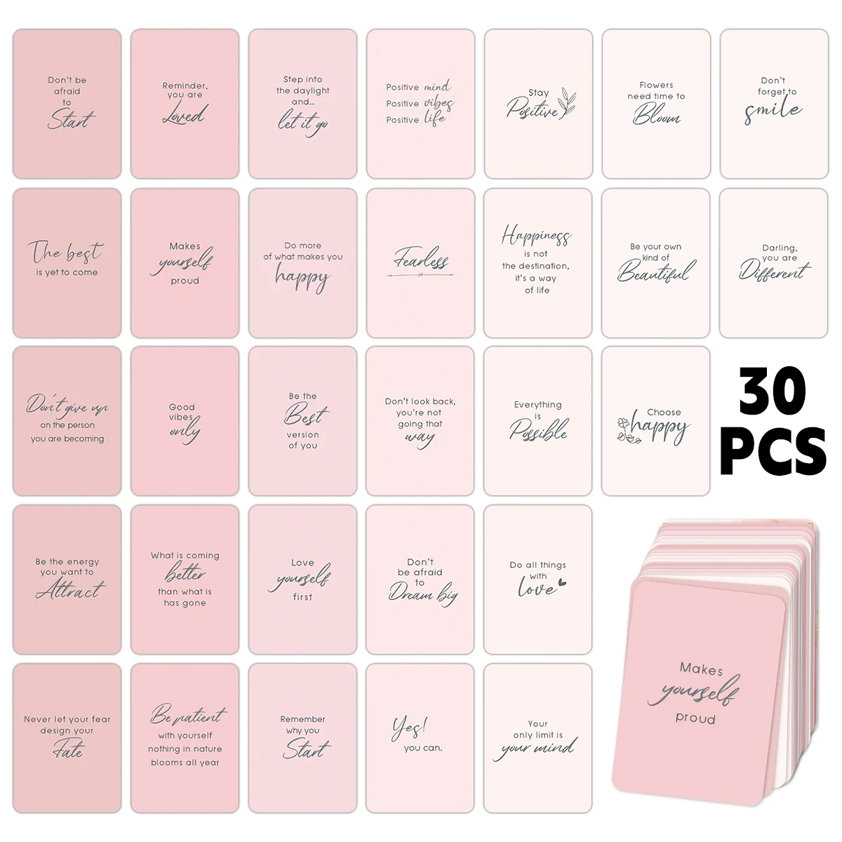 30 biglietti con citazione motivazionale ispiratrice per regali di compleanno, forniture per ufficio, prodotti per la stampa, accessori per fiori aziendali