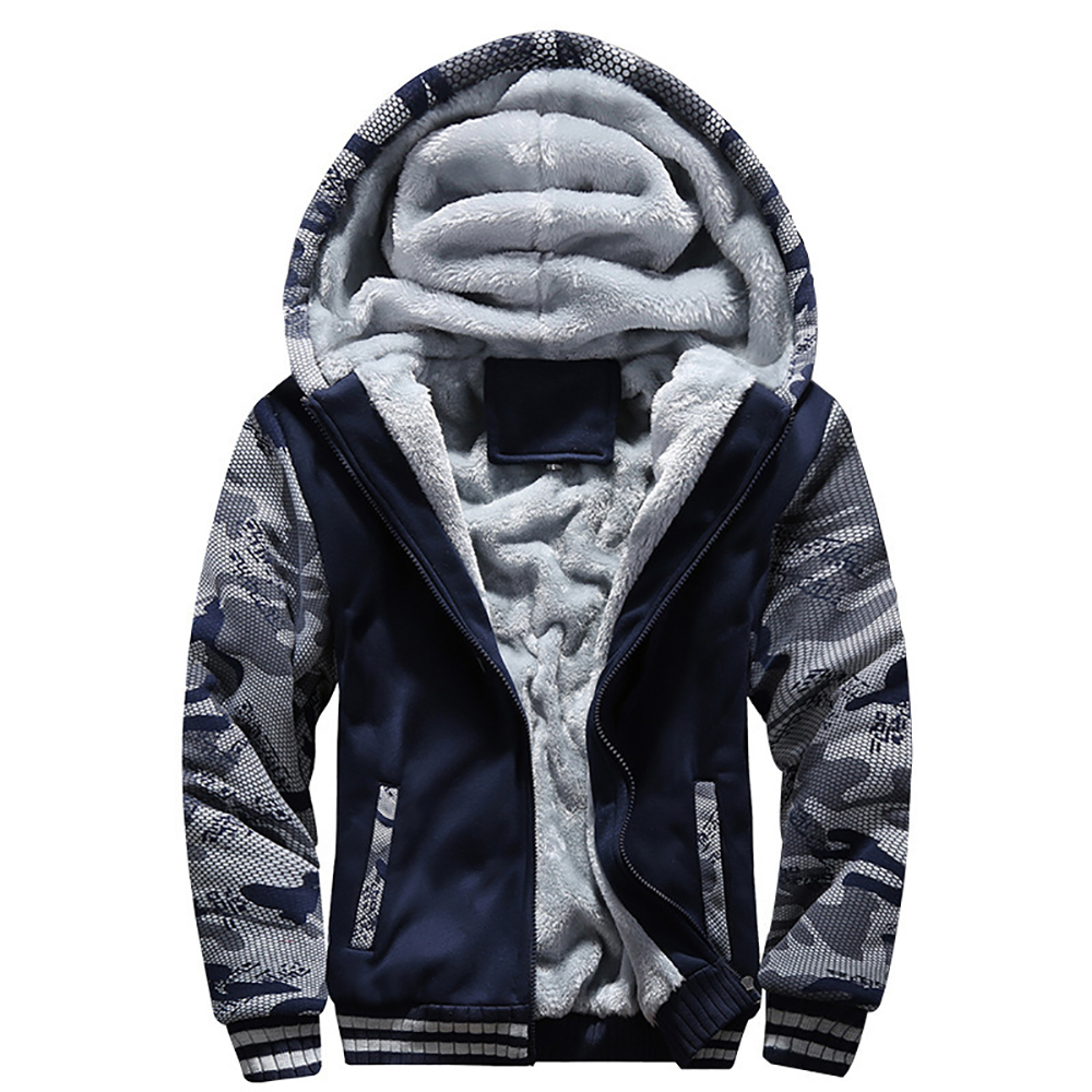Männer Winter Jacke Camouflage Verdicken Jacken Mit Kapuze Fleece Langarm Unten Jacke Mann Casual Streetwear männer Kleidung