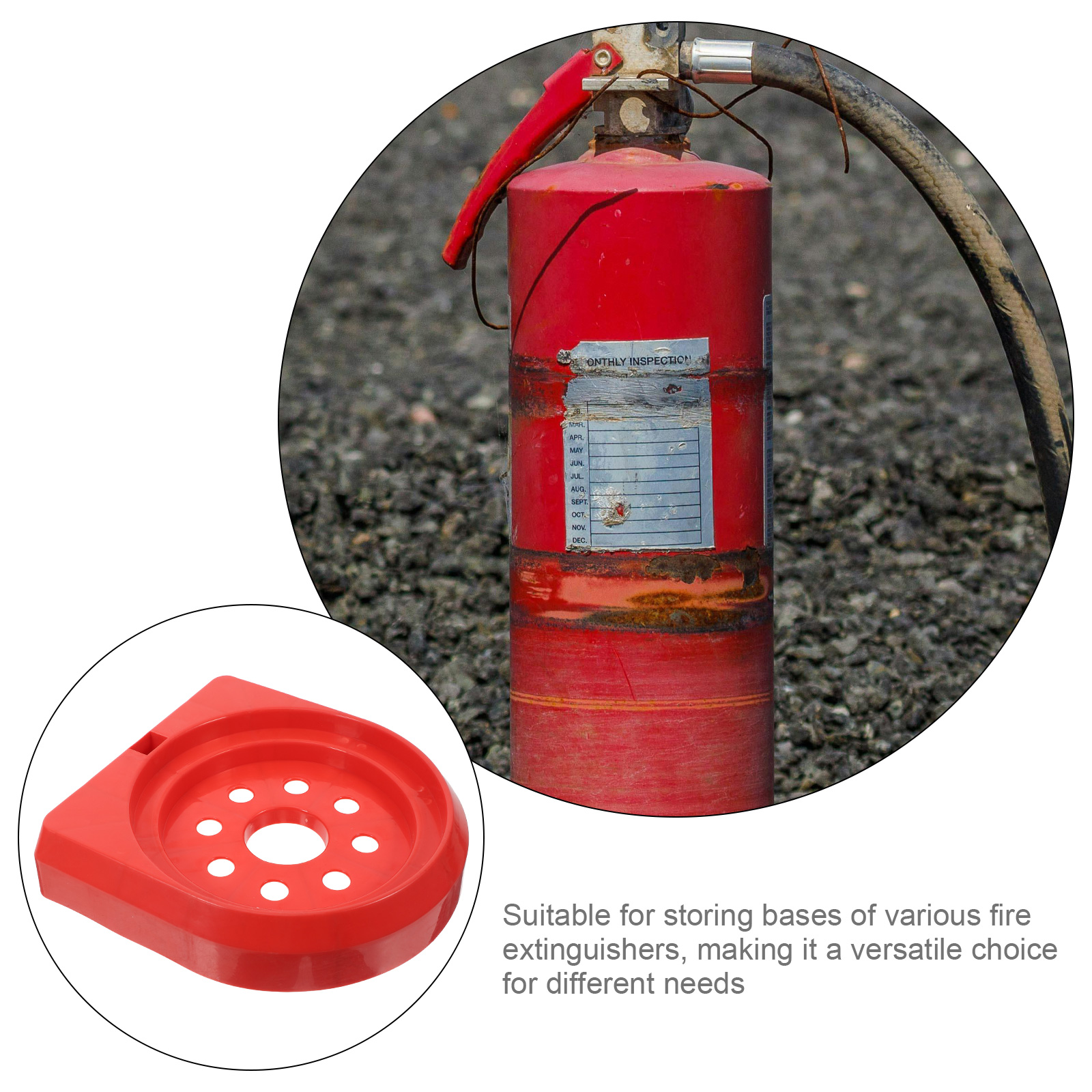 Feuerlöscher-Basis, 3 8 kg, Montagehalterung, Kunststoff-Aufbewahrungshalter, kompaktes Design, einfache Installation, sichere Stabilität, vielseitig einsetzbar