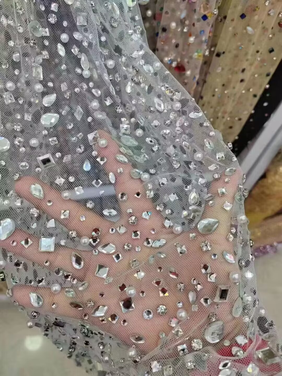 Tecidos De Renda De Tule Nigeriano Branco, Contas Elegantes, Pedras Africanas De Luxo, Renda De Tule Francês Para Festa, Alta Qualidade, WS88110V