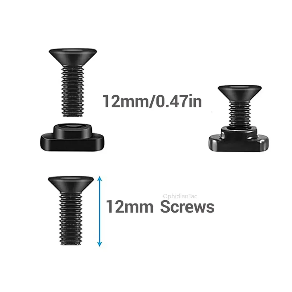 10 Pz M-LOK Vite e Dado Guide di Ricambio Vite con Dado a T Set di Sostituzione per MLOK Paramani Binario Sezioni Accessori per Pistola da Caccia