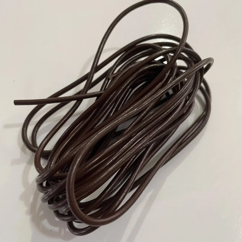 5 หลา Retro คุณภาพสูงของแท้หนังรอบ/แบน Strand เชือกหนังวัว Fit สร้อยคอสร้อยข้อมือ DIY เครื่องประดับ