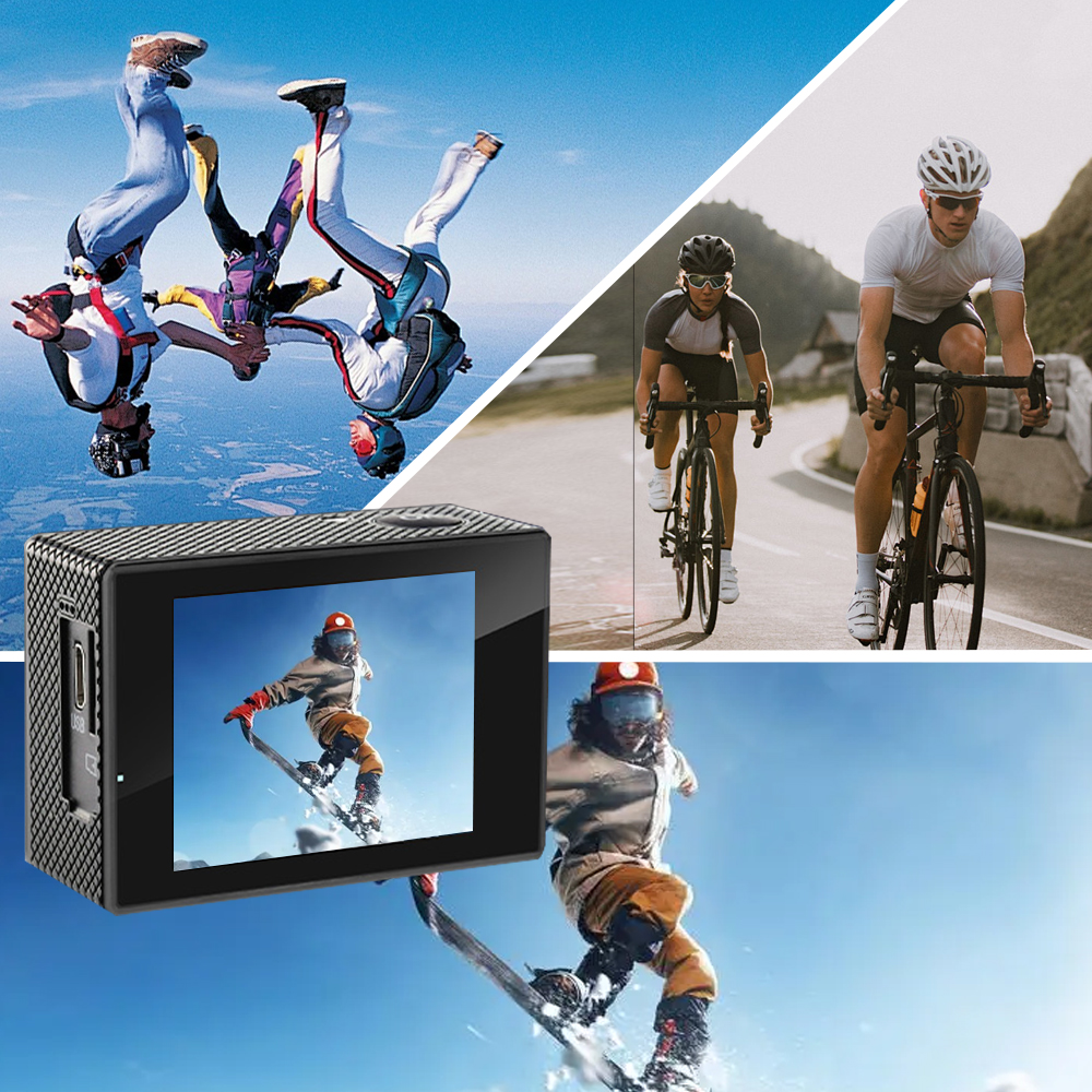 4K Action Camera 1080P/30FPS WiFi 2.0 "170D Subacquea Impermeabile Casco Videocamera di Registrazione Telecamere Sportive Mini Cam esterna