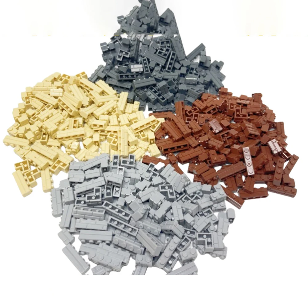 120 pçs tijolos listrados aleatórios moc blocos de construção brinquedos palácio castelo figuras criativas militar cidade casa parede peças diy