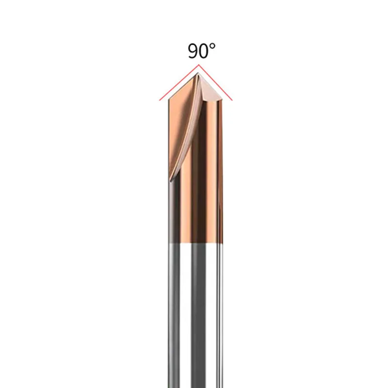 KaKarot Chamfer Carbide Milling Cutter Deburring Edges V Grove Router 90 Degree 3Flutes Tungsten Solid Carbide chamfering mill