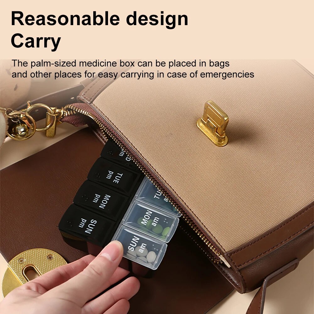 14 Grids Pillen Container Opslag Tabletten Vitaminen Geneeskunde Visoliën Nieuwe Wekelijkse Draagbare Reizen Pillendoosjes Doos 7 Dagen Organizer