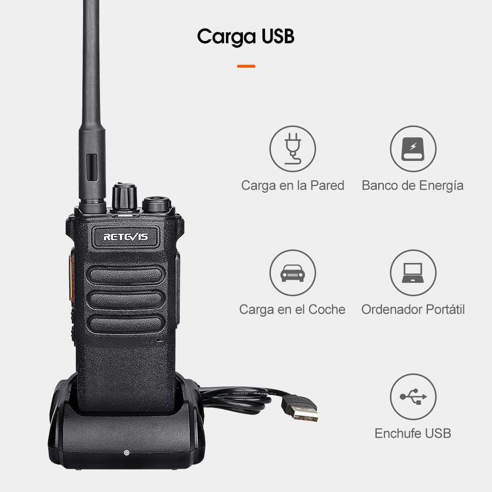 Retevis RT86 Walkie Talkie Radio bidireccional profesional Walkie Talkie de largo alcance Radio de comunicación  para negocios al aire libre