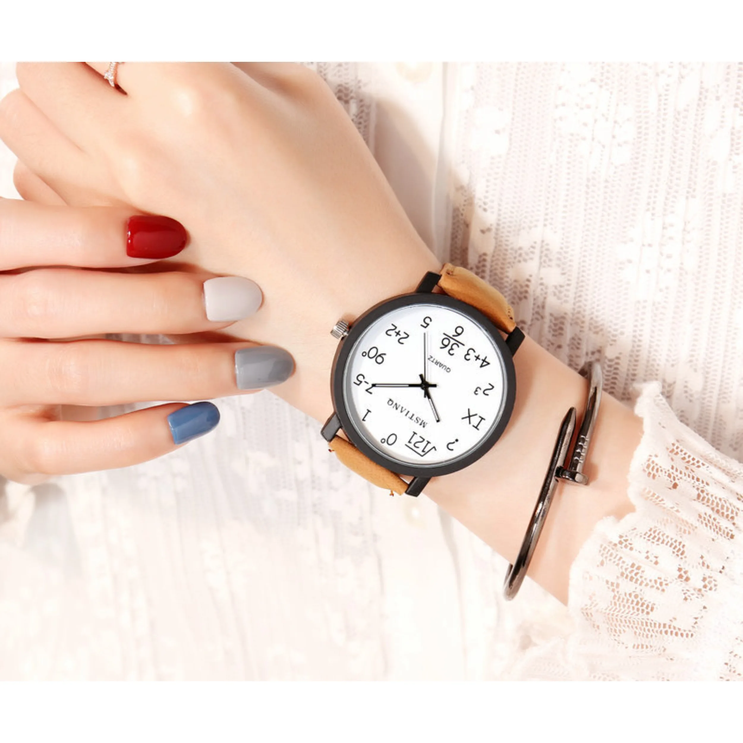 Estudiante Coreano Simple Esfera Grande personalidad tendencia pareja reloj mujer moda estilo Harajuku reloj de cuarzo reloj masculino