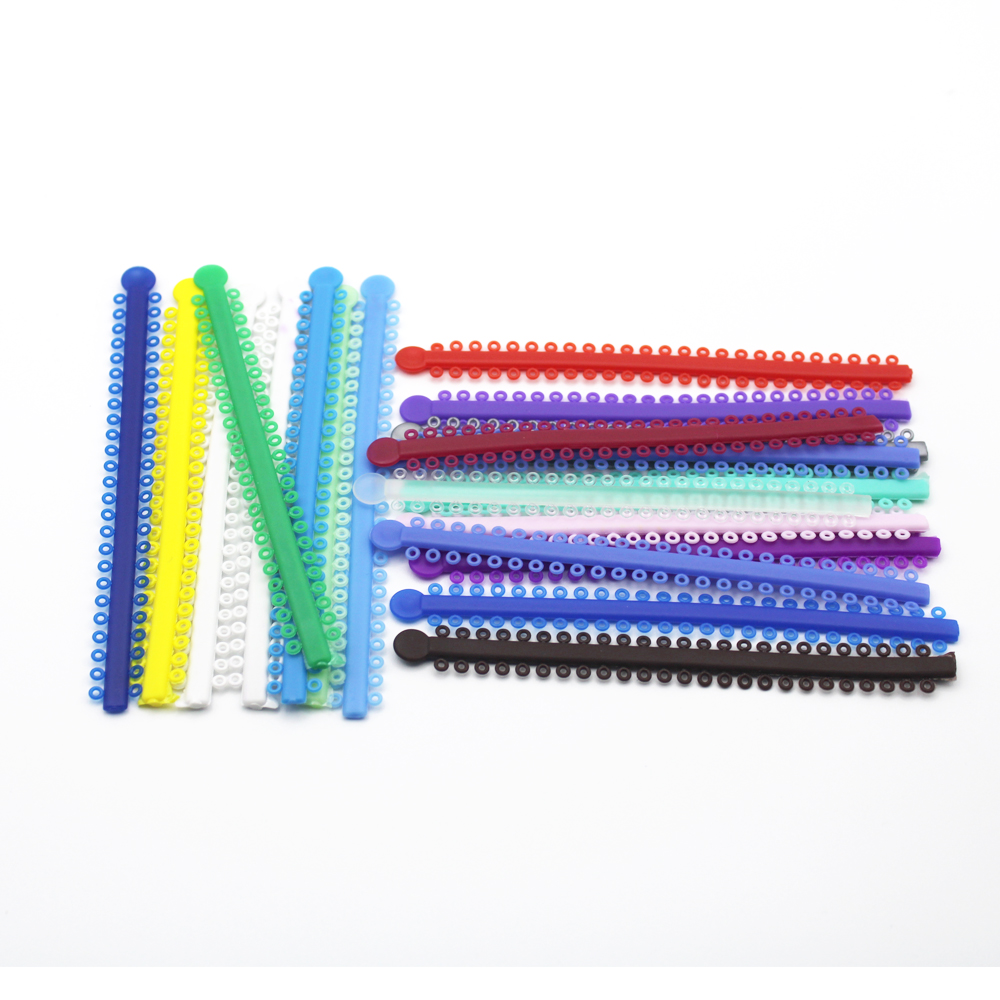 Clearance_1Pack = 1000PCS/20Sticks ทันตกรรมจัดฟัน Elastic Ligature TIES สําหรับวงเล็บวงเล็บที่มีสีสันเลือก_Continuo