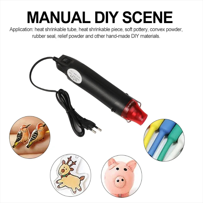 220/110V Hot Air Gun DIY Tool Heat Electric Power Tool Mini Soldering Temperature Crafts Blower with Supporting Seat Shrink