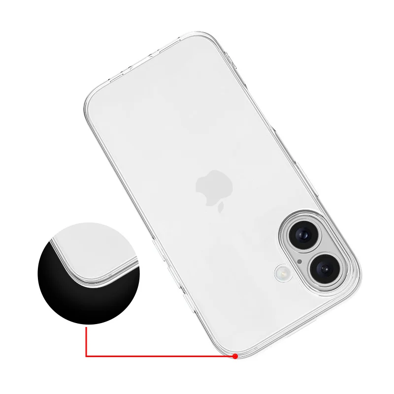Funda de TPU transparente de silicona ultrafina para Iphone 16 Pro Max Plus, funda trasera suave de cristal