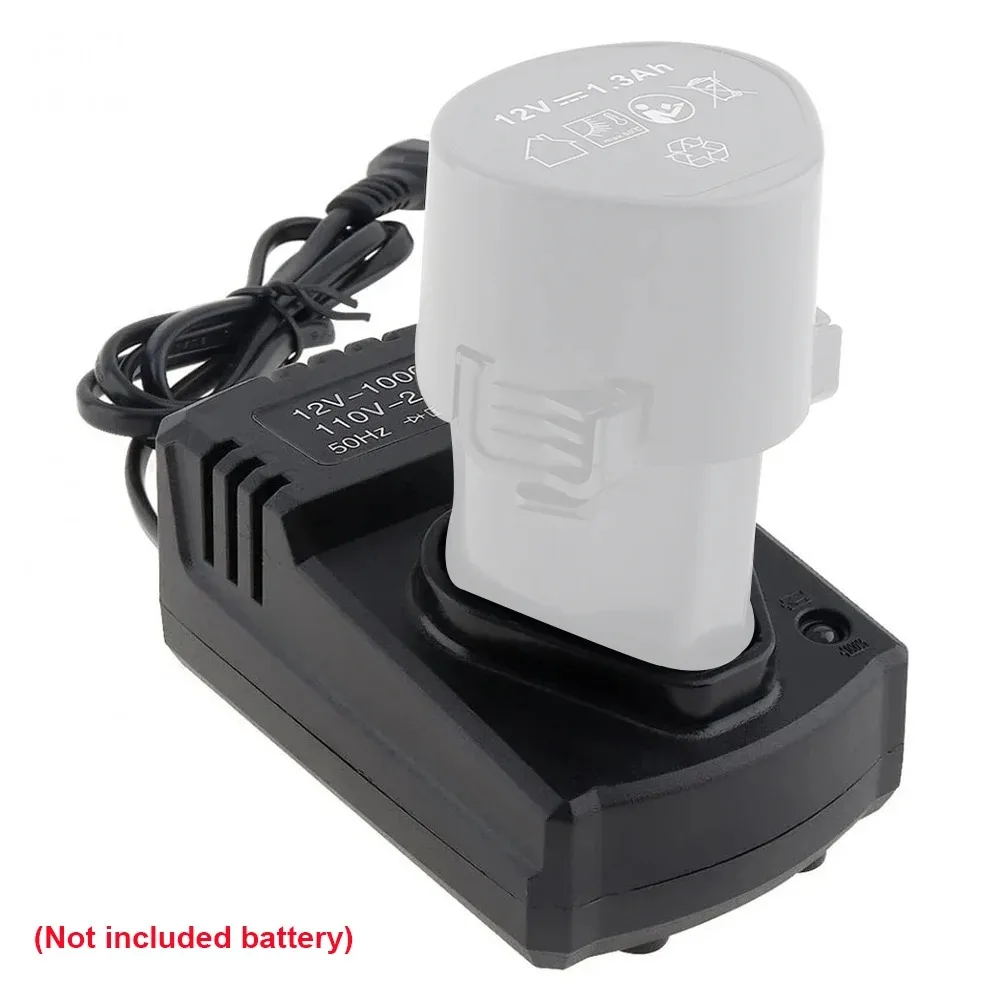 Peça de ferramenta elétrica dc eua/ue, carregador recarregável de íon-lítio, suporte 110-240v preto para furadeira elétrica de lítio 12v, chave de fenda de lítio