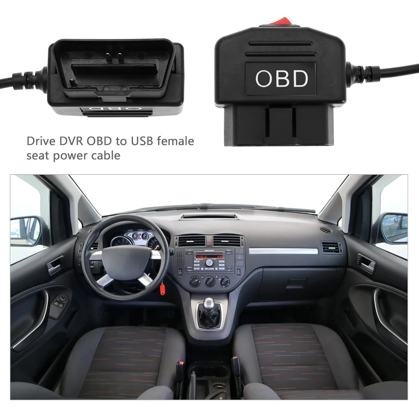 Obd Naar Type C Oplader Voedingskabel Voor Dash Camera Auto DVR 24 uur Parkeren Auto Accessoires Batterij Bescherming