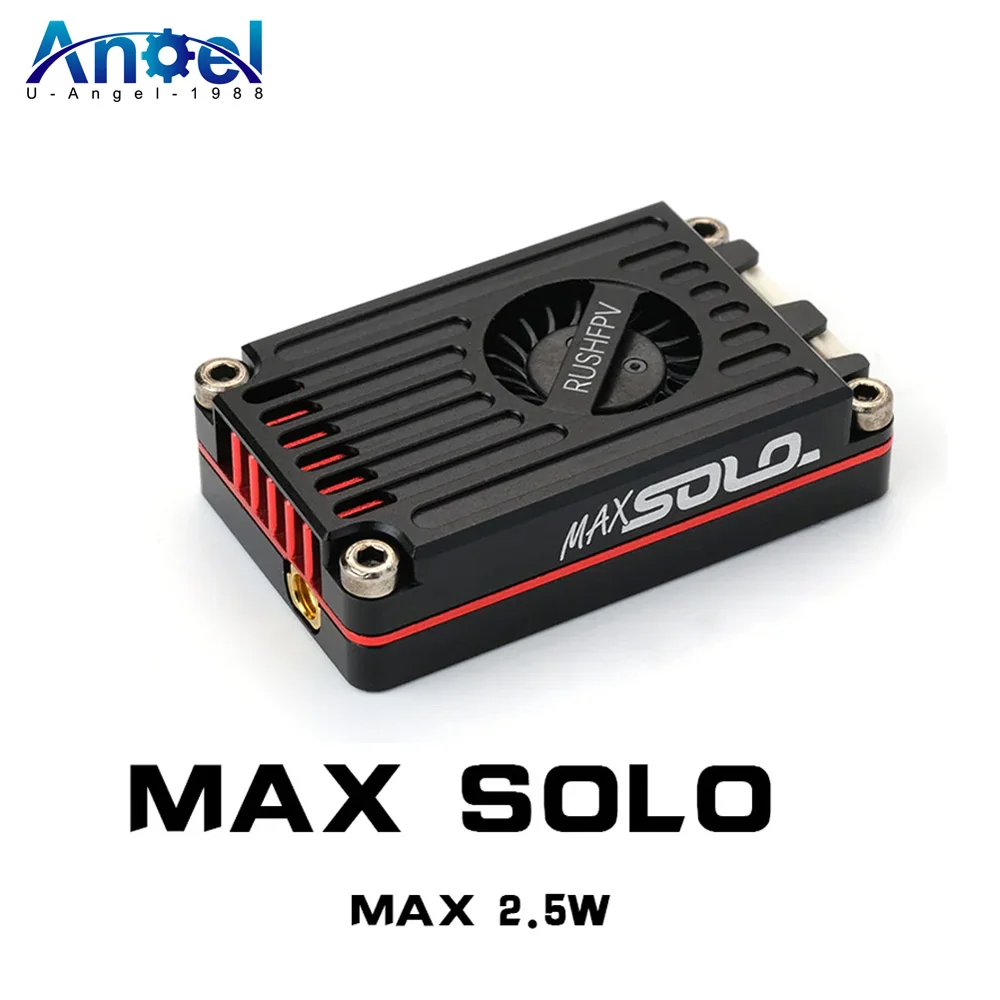 RUSH TANK MAX SOLO 5,8 GHz 2,5 W Hochleistungs-48-Kanal-VTX-Videosender mit CNC-Gehäuse für RC FPV-Starrflügeldrohnen mit großer Reichweite zum Selbermachen