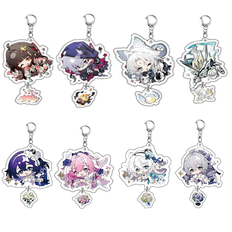 Novo chaveiro feminino masculino honkai: star rail robin aventurina firefly acheron cisne preto arcylic chaveiro chaveio jóias prop crachá