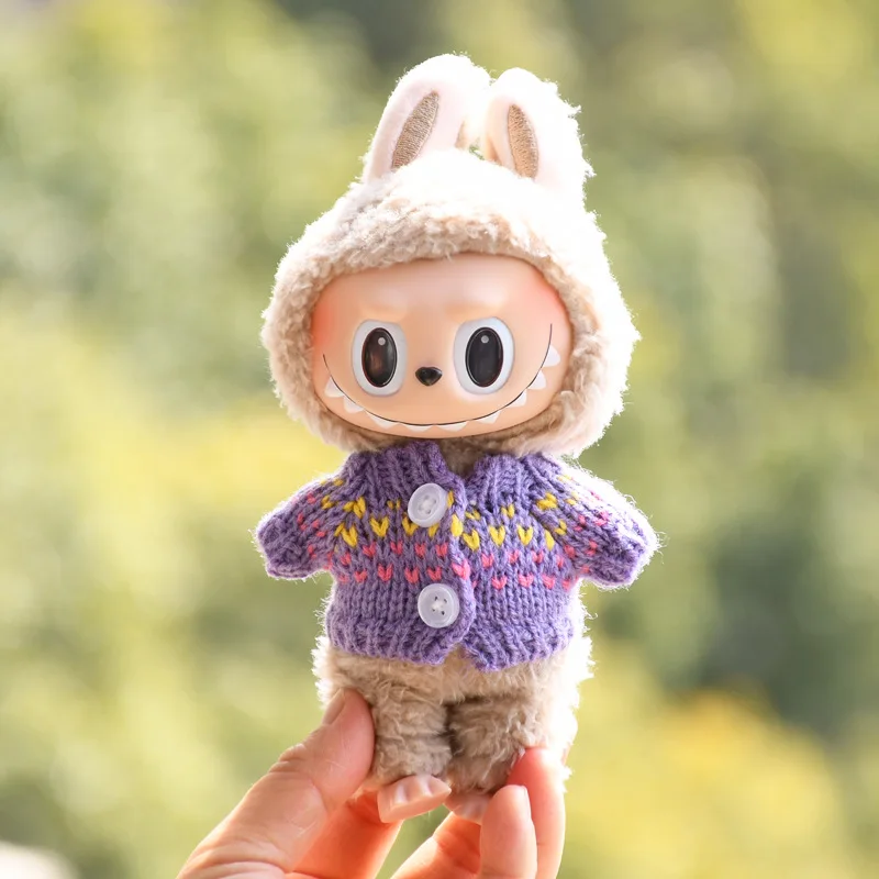 17 ซม.น่ารัก Mini Plush ตุ๊กตาเสื้อผ้าชุดอุปกรณ์เสริมสําหรับเกาหลี Kpop Exo Labubu Idol ตุ๊กตาเสื้อกันหนาวเสื้อผ้า DIY เด็กผู้หญิงของขวัญ